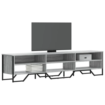 Afbeelding van Tv meubel 180x34x41 cm bewerkt hout grijs sonoma eikenkleurig