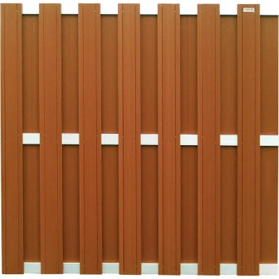 Afbeelding van Intergard Tuinscherm composiet schutting wpc bruin alu 180x180cm