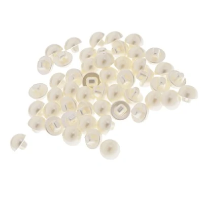 Afbeelding van 50 stuks kunststof halve cirkel parelknoppen voor doe het zelf kleding ambachten 12 mm