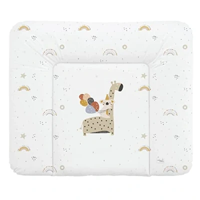 Afbeelding van Ceba Baby Aankleedkussen, zachte aankleedmat voor baby&#039;s, afwasbaar, 85 x 72 cm, waterverfcollectie giraf