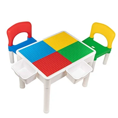 Afbeelding van Decopatent® Kindertafel met 2 Stoeltjes Speeltafel bouwplaat