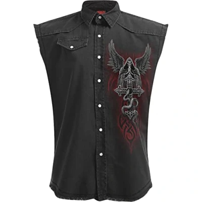 Afbeelding van Spiral Mouwloos werkshirt M THE DEAD Zwart