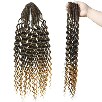Afbeelding van Dsoar Dunne 0,6 cm Dreadlock Extensies Krullend Geëindigd 24 Inch Double Ended Synthetische Golvende Dreadlocks DE Extensions Zachte Pre looped Dreads 15 Strengen