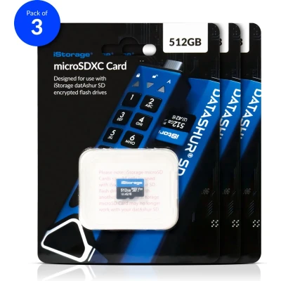 Afbeelding van iStorage MicroSD Card 512GB 3 Pack alleen te gebruiken met de datAshur SD flashdrive (module) IS FL DSD 256