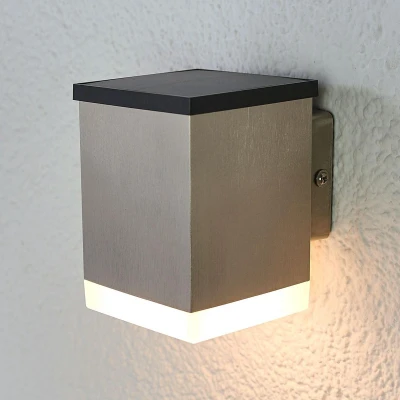 Afbeelding van Lindby solar buitenlamp 1licht roestvrij staal, kunststof H: 11.5 cm gesatineerd Inclusief lichtbron