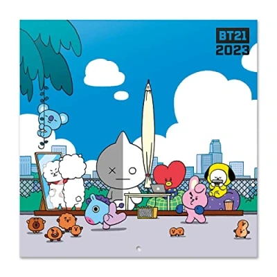 Afbeelding van Grupo Erik CP23039 Kalender 2023 BT21 Broschürenkalender 30x30 cm Fsc gecertificeerde Wandkalender 12 Maanden + poster