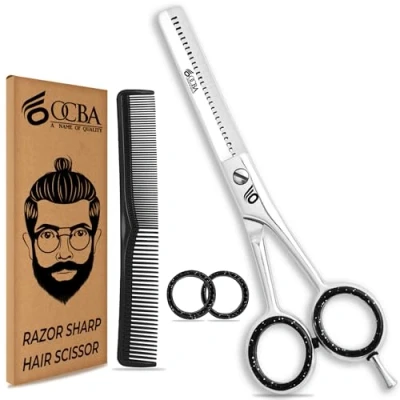 Afbeelding van OCBA Professionele Kappersschaar Kapper Salon Shear Rvs Haar Knippen Schaar Voor Mannen En Vrouwen (6 inch zilver dunner)