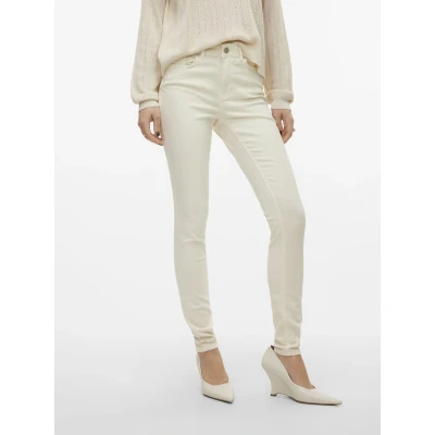 Afbeelding van Vero Moda Jeans Vmflash Mr Skinny Color Ga No 10307571 Ecru Dames Maat W34 X L34