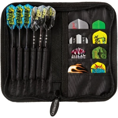 Afbeelding van Casemaster Luxe nylon darttas voor stalen en softtip darts, geschikt 6 dartpijlen beschikt over 8 zakken accessoires zoals vluchten, schachten tips
