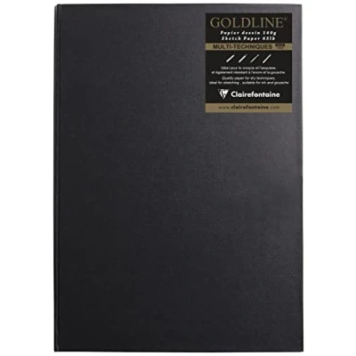 Afbeelding van Clairefontaine 34241C Schetsboek met draadbinding, Geleimd hoog, goud, DIN A3, 29,7 x 42 cm, 140 g, wit