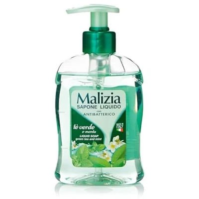 Afbeelding van Malizia Vloeibare zeep met pompje Groene thee en munt 300 ml