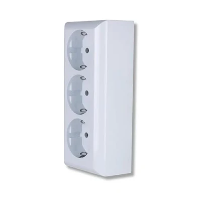 Afbeelding van REV 0510090777 Wandcontactdoos Compleet 3 voudig Wit