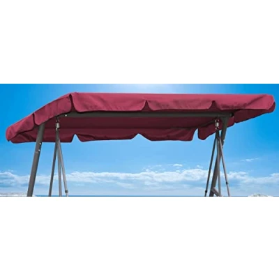 Afbeelding van QUICK STAR Vervangend dak, tuinschommel, universeel, 145 x 210 cm, schommelbank, 3 zits, bordeaux, UV 50, vervanging overtrek, zonnedak, schommel, dak