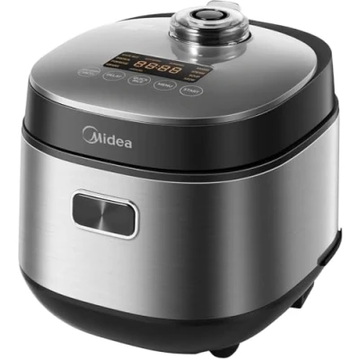 Afbeelding van Midea Rijstkoker met 9 functies, 2 l, 8 kopjes, voor 1 3 personen, geavanceerde verwarmingstechnologie, 30 minuten Quick Rice, antiaanbaklaag, 24 uur warm houden en timer stoominzet