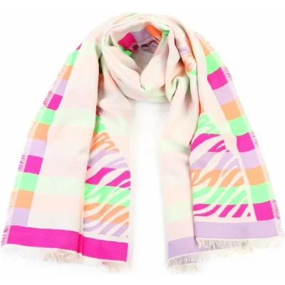 Afbeelding van Beige Multi Gekleurde Sjaal Zebra Trendy Warme Lange Sjaals Print