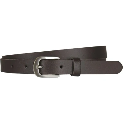 Afbeelding van Bruine riem Dames leer Leren donkerbruin Taillemaat 95 jeans riemen spijkerbroek