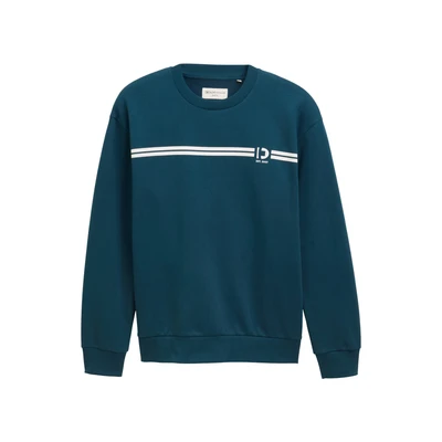 Afbeelding van TOM TAILOR DENIM Sweatshirt smaragd / wit