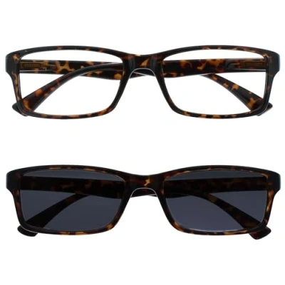 Afbeelding van The Reading Glasses Leesbril met UV400 leesbril, zonnestraler, dubbelpak voor mannen/vrouwen, RS92 2 + 3,50