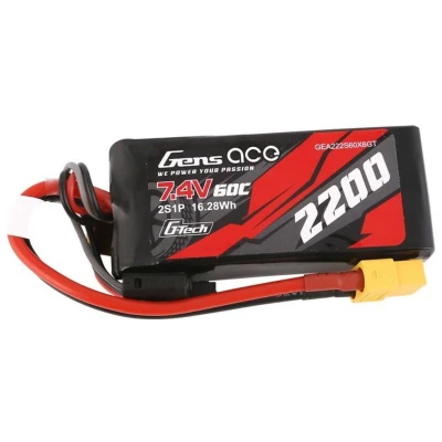 Afbeelding van Gens ace LiPo accupack 7.4 V 2200 mAh Aantal cellen: 2 30 C Block XT60