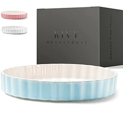 Afbeelding van KIVY Quichevorm keramiek 28 cm antiaanbaklaag taartvorm rond taartvormen &amp; quichevormen Pie vorm Quiche bakvorm