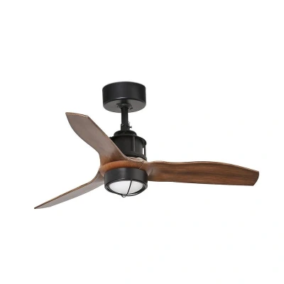 Afbeelding van Faro Lighting Just LED Zwart, Houten Plafondventilator 81cm, 3000K