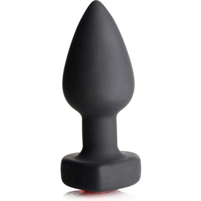 Afbeelding van Silicone Vibrating Red Heart Butt Plug with Remote Control Small