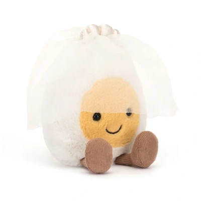 Afbeelding van Jellycat amuseables knuffel gekookt ei bruid 14 cm