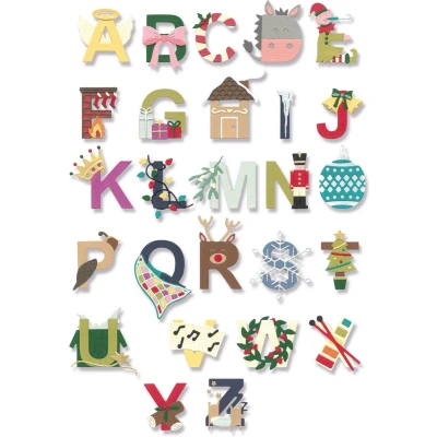 Afbeelding van Sizzix Thinlits Die Set Christmas Alphabet