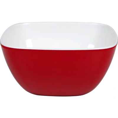 Afbeelding van Bo Camp Melamine Kom Vierkant Klein 2 Tone Rood
