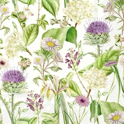 Afbeelding van Ihr 9880 Lunchservietten 33x33cm 20 stuks Wildflower cream
