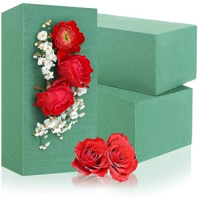 Afbeelding van COM FOUR® 3x plug in samenstelling voor bloemstukken bloemenschuim verse bloemen spons bruiloft en verjaardag
