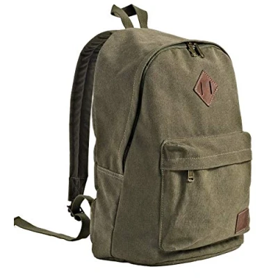 Afbeelding van Seemeroad Canvas Vintage Rugzak Lichtgewicht Reisrugzak Laptoprugzak College Studenten voor Mannen en Vrouwen (Legergroen)