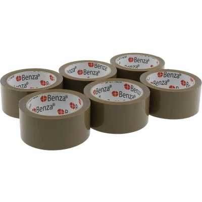 Afbeelding van 6 Rollen Extra Sterke Bruine Verpakkingstape Breed Plakband 50 mm x 66 mtr