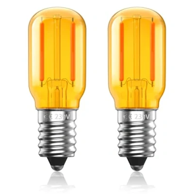 Afbeelding van Luxvista 1W E14 LED Vintage Gloeilamp Warm Wit, T22 Zout Lamp Bulb Kleine Edison Schroef SES Gloeilamp,2000K Tubulaire Oranje Amber Glas Dim Nachtlampen,Equivalente 10W,Niet Dimbaar, 2 Pack