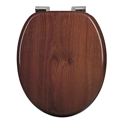 Afbeelding van WOLTU # 2 Premium wc bril toiletbril met softclose, MDF houten kern, Soft Close scharnier, antibacterieel, design decor
