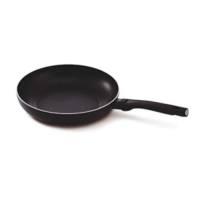 Afbeelding van KitchenFun Salsa Non Stick Koekenpan HI Ø 26cm Incl. warmte indicator Inductie geschikt lichtgewicht Aluminium Dubbele Anti aanbaklaag Hitte werende soft touch greep Ergonomisch Zwart