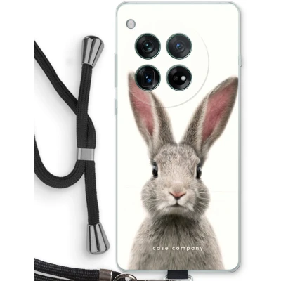 Afbeelding van Case Company® hoesje met Koord geschikt voor OnePlus 12r Daisy Telefoonhoesje Zwart Bescherming aan alle Kanten en Over de Schermrand