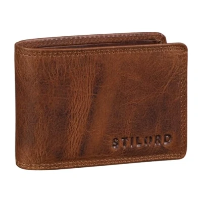 Afbeelding van STILORD &#039;Jay&#039; Mini Portemonnee Heren RFID Leer Vintage Wallet Elegante Kaarthouder Echt Klein Geldtasje voor Mannen van Leer, Kleur:kara cognac