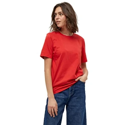 Afbeelding van Minus Micathy GOTS TEE Tshirt basic, Dames, Maat: Medium, Lava red