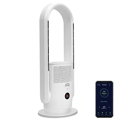 Afbeelding van djive Flowmate ARC Heater ventilatorkachel luchtreiniger ventilator verwarming voetventilator modern elektrisch stil Hepa 14 luchtverfrisser app Smart Home
