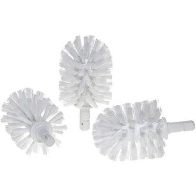 Afbeelding van KEUCO Vervangende toiletborstelkop, vervangbaar, in 3 delige set los, 12,7 x 7,2 cm, wit, originele fabrikant, wc borstel reserveborstelkop