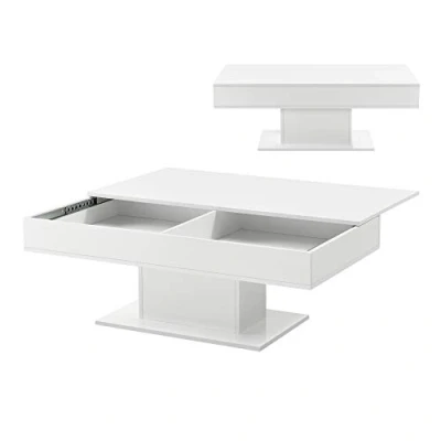 Afbeelding van Salontafel Lünen met opbergruimte 110x60x40 cm wit