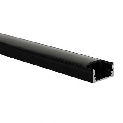 Afbeelding van LED strip profiel Potenza zwart (RAL 9005) laag 1m incl. zwarte afdekkap