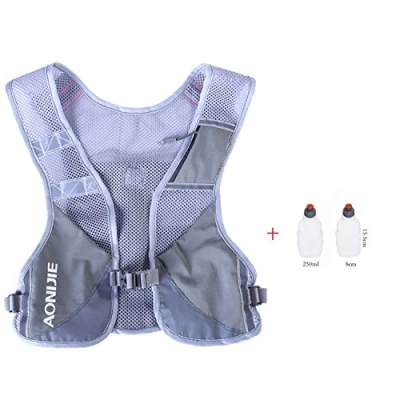 Afbeelding van AONIJIE Lichtgewicht Outdoor Wandelen Hydratatie Rugzak Marathon Vest Klimmen Fietsen Met 2 stks 250ML Flessen (Grijs)