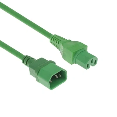Afbeelding van ACT AK5306 Netsnoer Stroomkabel C14 C15 Groen 1,2 meter