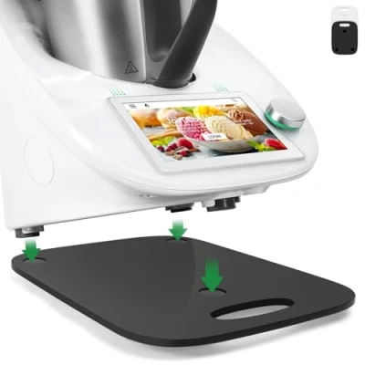 Afbeelding van Inwee Glijplaat voor Thermomix TM6 TM5 In Acryl, Snel Bewegende Schuifbord Vorwerk met Handvat, Moeiteloos Schuiven, Keukenmachine Accessoires Onderlegbord (Zwart)