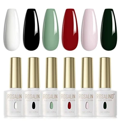 Afbeelding van ROSALIND UV Nagellak Set 6 kleuren Gelnagellak 40