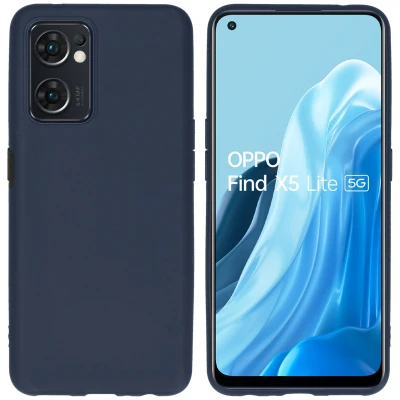 Afbeelding van Oppo Find X5 Lite 5G Hoesje Siliconen en TPU (zacht) iMoshion Softcase/Backcover Donkerblauw Telefoonhoesje
