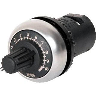 Afbeelding van Eaton rmq titan m22 frontelement potentiometer voor paneelinbouw weerstand waarde 10k nauwkeurigheid 10 lineair chroom 229491
