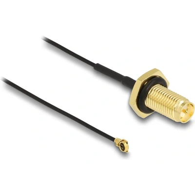 Afbeelding van Delock Antennenkabel RP SMA Buchse zum Einbau zu MHF® I Stecker 1.13